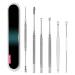 Tool Ear Curette Clean Spoon Wax 6Pcs Remover Cleaner Ear Earpick Beauty Tools Womens Razors Sensitive Skin (Silver One Size) Silver One Size