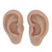 Artificial Ear Model Flexible Reusable Simulation Silicone Ear Model Convenient for Ear Piercing Exercise for Earrings Display(Deep Skin Color)