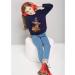 Little Hand Baby Girls Christmas Sweatshirt | Cute Xmas Jumper for Toddlers | Reindeer/Navy Blue | Age 1-8 Years - Buy Online on SooperMarket.com