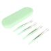 Saluaqui 4-Part Eyelash Sink Set - Stainless Steel Tweezers & Multifunctional Applicator Tools for False Eyelash Extensions | Perfect for Salon & Home Use (Green) - Buy Online on SooperMarket.com