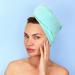 Sleek'e Microfiber Hair Wrap - Ultra Absorbent and Soft Spa-Quality Anti-Frizz Turban Twist Hair Towel Reduces Drying Time by 50% for Healthier Hair (Mint)