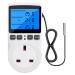 Diymore Temperature Controller Thermostat Plug 220V Digital Thermostat with Backlight LCD Screen Heating Cooling Temperature Switch Thermostatic Socket for Greenhouse Farm Terrarium