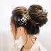 Gold Flower Leaf Hair Combs, Pearl Pins, Rhinestone Barrettes - 36 Pack Set for Wedding & Prom Hairstyles - Buy Online on SooperMarket.com