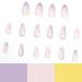 Luvadeyo 24 PCs Press On Nails - Medium Almond Fake Nails with Glue Purple Flower Designs for Women & Girls - Buy Online on SooperMarket.com