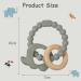 Vicloon Octopus Teething Toy - Silicone and Wood Teether for Babies - Easy to Clean & Hold - Chew Toy for Boys & Girls - Green-Grey - Buy Online on SooperMarket.com