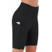 Persit Women's Short Leggings Opaque Cycling Shorts with Pockets L Black