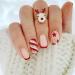 Vatocu Christmas False Nails Short Red Press on Nails Snowflakes Elk Fake Nails Snowman Acrylic Stick on Nails for Women and Girls(24pcs)