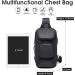 BANGE Waterproof Men's Chest Bag Crossbody Sling Backpack - Black (3 Pockets) - Buy Online on SooperMarket.com