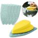 ZABEES Polishing Cleaner Window Glass Countertop Car Wash Wipe Tool With Nylon Cloth Scrub Pad Windshield Buffing Wrapping Brush 1pc Handle+5pcs Pad - Buy Online on SooperMarket.com