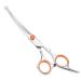 Dog Grooming Scissors 7.3" Pet Grooming Scissors with Safety Round Tip Stainless Steel Grooming Shears for Dog Cat 1 Piece-curved Scissors