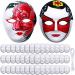 50 Pieces DIY Full Face Masks White Craft Masks Plain Paper Mache Mask to Decorate Pulp Blank Paintable Masks Costume Craft Mask for Women Masquerade Halloween Cosplay Dance Art Party