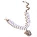 Rayminsino pet collar with three rows pearls around gemstone diamond necklace jewelry adjustable cat and dog decorative accessories
