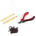 Buy FILFEEL Hair Extension Kit - 100PCS Dark Brown Silicone Beads Microrings Hook Needle Pull Loop & Plier Tool for Seamless Extensions - Buy Online on SooperMarket.com