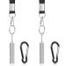 Michael Josh 2PCS Outdoor Loudest Emergency Survival Whistles with Carabiner and Lanyard for Camping Hiking Sports Dog Training Silver