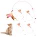 AWAVM 5 PCS Cat Teasers Cat Feather Wand Cat Toy Interactive Toy Feather Wand with Bell Natural Feather Refills