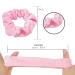 20 Pcs Pink Velvet Hair Scrunchies for Women and Girls - Soft Elastic Bobbles Ropes in Solid Colors - Cute Hair Accessories by Didder - Buy Online on SooperMarket.com