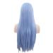 SHIYID Sky Blue Long Synthetic Lace Front Wig - Heat Resistant Silky Straight Fiber Hair for Women | Best Quality International Shipping - Buy Online on SooperMarket.com