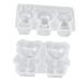 2pcs Coaster DIY Doll Shape Pendants Silicone Baking Mold Ornaments Adorable Ornament Dessert 11.5X6.3X2.4CM White