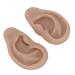 Silicone Ear Model Reusable Practice Experience Artificial Ear Model Easy to Wear for Ear Piercing (Dark Skin Color)