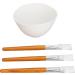 Facemask Mixing Tool Set Wooden Brush Set Reusable Silicone Face Mask Bowl Multifunctional Adjustable Thickness Ideal for Oils and Moisturizers - Buy Online on SooperMarket.com