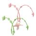 Silicone toy belt long-lasting light toy clips stroller belt hungry toys baby pacifier toy holder odorless silicone stroller chain adjustable silicone pacifier clip Rosa+green