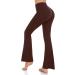 Womens High Waisted Bootcut Yoga Pants - Flare Leggings for Workout and Lounge (Brown, Small) - Buy Online on SooperMarket.com