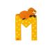 Sevi 83013 Animal wooden letters M Maltese dog approx. 10 cm door letters for children's rooms ABC learning toy made of wood educational toy for children from 3 years letter animals blue