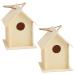 Unomor 2st Bird nest made of wooden crafting for young little bird toys DIY bird house birdhouses made of wood unfinished bird house The bird wooden house the bird nest