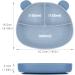 Happy T Baby Silicone Suction Plate with Lid | Toddler Self Feeding Plate | 3 Compartment Divided Dishes | Microwave & Dishwasher Safe | Non-Slip | Unbreakable | Blue - Buy Online on SooperMarket.com