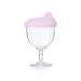 IN-COG-NEATO Winey Baby Champagne Sippy Cup Wine Glass Bottle Goblet For All Kids Silicone Lid Unbreakable Dishwasher Safe Pink