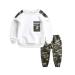 AMhomely Baby Boy Romper Sale Teen Kids Baby Boys Letter Tracksuit Camouflage Tops Pants 2PCS Outfits Set Recommended Age:9-11 Years White