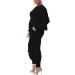 KANSOON Women 2-Piece Puff Sleeve Top & Flounced Pants Sweatsuit Set - Buy Online on SooperMarket.com
