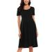 Love2Mi Womens Short-Sleeve Maternity Dress Casual A-Line Midi Pregnant Dress XL Black