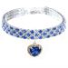 Rayminsino pet stream elastic adjustable collar geman pendant crystal necklace peach heart collar for kitten and dog jewelry small blue