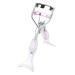 Teksome Small Eyelash Curler Small Fish Tail Shape Eye Curler with Comb Teeth Beautiful Ergonomic Portable Eyelash Tools Makeup Supplies for Girls Women Females Ladies A4 Chrome Plated With Pink Comb Pink Mermaid Hand