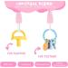 Vicloon Baby Dummy Clips - 3 Pack Wooden Dummy Clip for Boys and Girls | BPA Free Soother Pacifier Chain Holder | Teether Toy | Pink/Gray/Yellow - Buy Online on SooperMarket.com