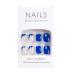 RikView Short Press On Nails - Glossy Blue Square Full Cover Fake Nails for Women - 24 PCs Set - Buy Online on SooperMarket.com