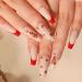Vatocu Christmas False Nails Long Xmas Press on Nails Snowflakes Glitter Fake Nails Ballerina Acrylic Stick on Nails for Women and Girls(24pcs)