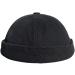 Clakllie Retro Brimless Docker Cap | Vintage Cotton Beanie Watch Cap in Black - Buy Online on SooperMarket.com