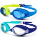 OutdoorMaster Kids Swim Goggles 2 Pack - Quick Adjustable Strap Swimming Goggles for Kids 2 Pack-a