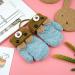 Kids Toddlers Knitted Fleece-Lined Mittens with String - Green | Winter Warm Cartoon Gloves for Ages 0-3 - Buy Online on SooperMarket.com