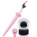 Aaiffey Eyeliner Applicator Tool Silicone Eyeliner Guide with Eyeliner Cream Reusable Eye Liner Tool Easy No-Skip Eyeliner Waterproof Quick Dry (Pink eyeliner tool +Black eyeliner creams)