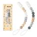 Silicone Pacifier Holder 2 Pack Pacifier Clip for Baby Durable Silicone Pacifier Chain Suitable for All Babies Boys Girls Silicone Pacifier Clip(Beige+Grey)