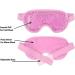 Pink Gel Eye Mask Cooling and Warming Treatment for Tired Puffy Eyes Headaches Hayfever Dry Eyes Reversible Design Silicone Velvet Adjustable Straps - Buy Online on SooperMarket.com