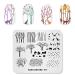 Nail Art Stamping Plate Stamp Model Image Nature Branch Forest Woodland Animals Model Nail Art Stamper Nail Polish DIY Tool NA017