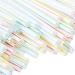 RETYLY 1500 Pcs Flexible Plastic Straws Striped Multi Colored Disposable Straw 8 inch Long - Buy Online on SooperMarket.com