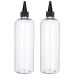 Applicator Bottle for Hair, sdoot Hair Color Applicator Bottle 2 Pack 16.9 ounce Squeeze Bottle Transparent Oil Bottles for Hair, PET Plastic Refillable Bottles with Twist Top Cap Clear-black cap