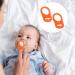 Silicone Dummy Clips Adapter - 2 Pcs Button Ring Pacifier Clip Adapter - Orange - Buy Online on SooperMarket.com