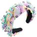 vreplrse Durable And Reliable Jeweled Wide Top Knot Headband For Long-lasting Beauty Polyester Rhinestone Pearl Knot Headbands Blue purple - Buy Online on SooperMarket.com