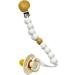 White-Sweet Jill Silicone Pacifier Clip with Wood Clip - BPA-Free, Chewable, 9 Long - Securely Fastens Pacifiers & Teethers - Buy Online on SooperMarket.com
